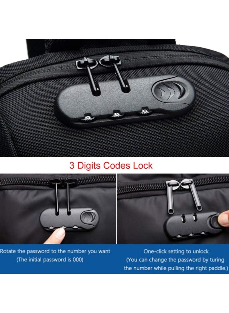 أوزوكو شنطة كتف مضادة للسرقة كروس مقاومة للماء مع منفذ شحن USB , خفيفة الوزن لون ازرق/ اسود - Image 5