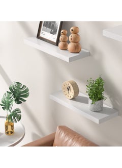 AsolBD AsolBD Decorative Floating Wall Mounted Shelves with Stylish Invisible Brackets, Modern Faux Wood Storage with Matte Finish for Bedroom, Living Room, Bathroom, Kitchen Décor, 1 Piece White  - Image 4