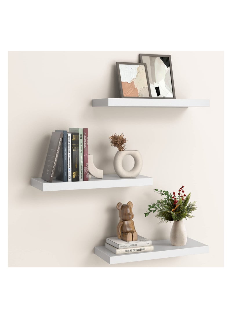 AsolBD AsolBD Decorative Floating Wall Mounted Shelves with Stylish Invisible Brackets, Modern Faux Wood Storage with Matte Finish for Bedroom, Living Room, Bathroom, Kitchen Décor, 1 Piece White  - Image 5