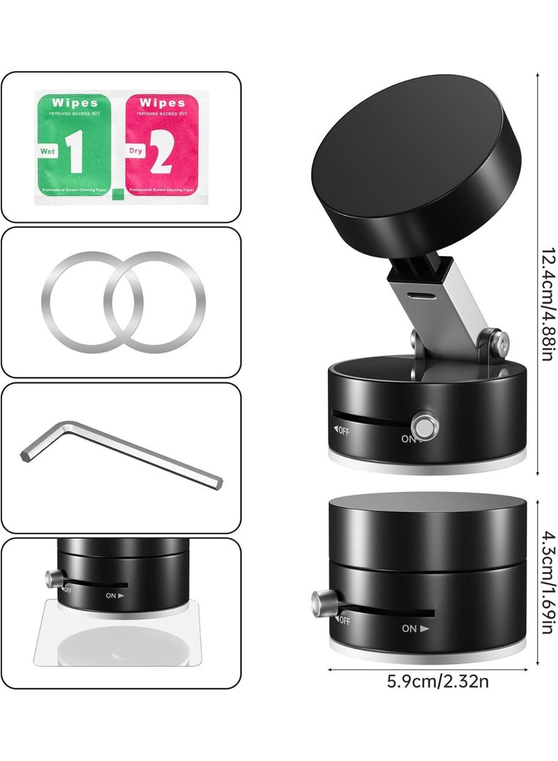 360 Magnetic Phone Holder, Suction Cup Phone Mount, Foldable Strong Magnetic Cell Phone Holder for Car/Gym/Mirror/Smooth Surface, Compatible with Magsafe iPhone - Image 3