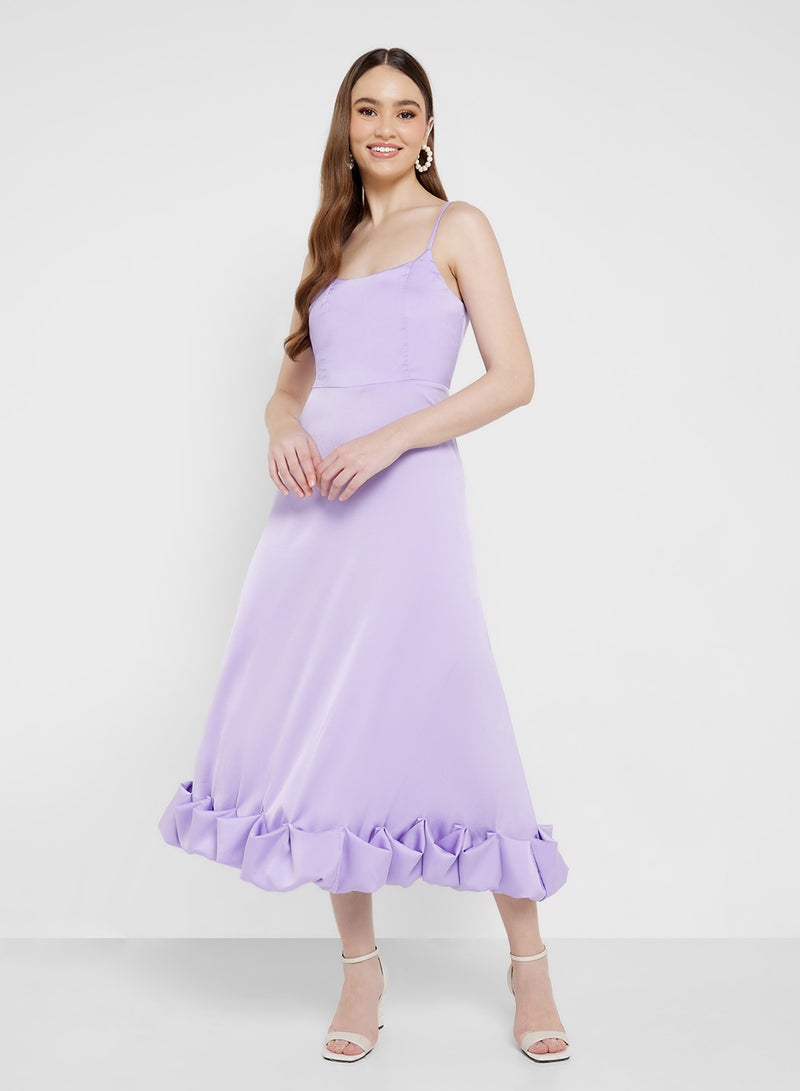 ELLA Lavender Satin Midi Dress  - Image 1