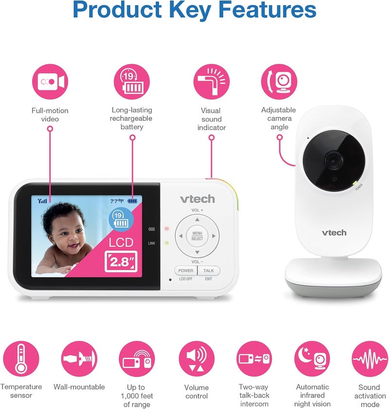 VTech VM819 Baby Monitor with Camera and Audio - Image 2