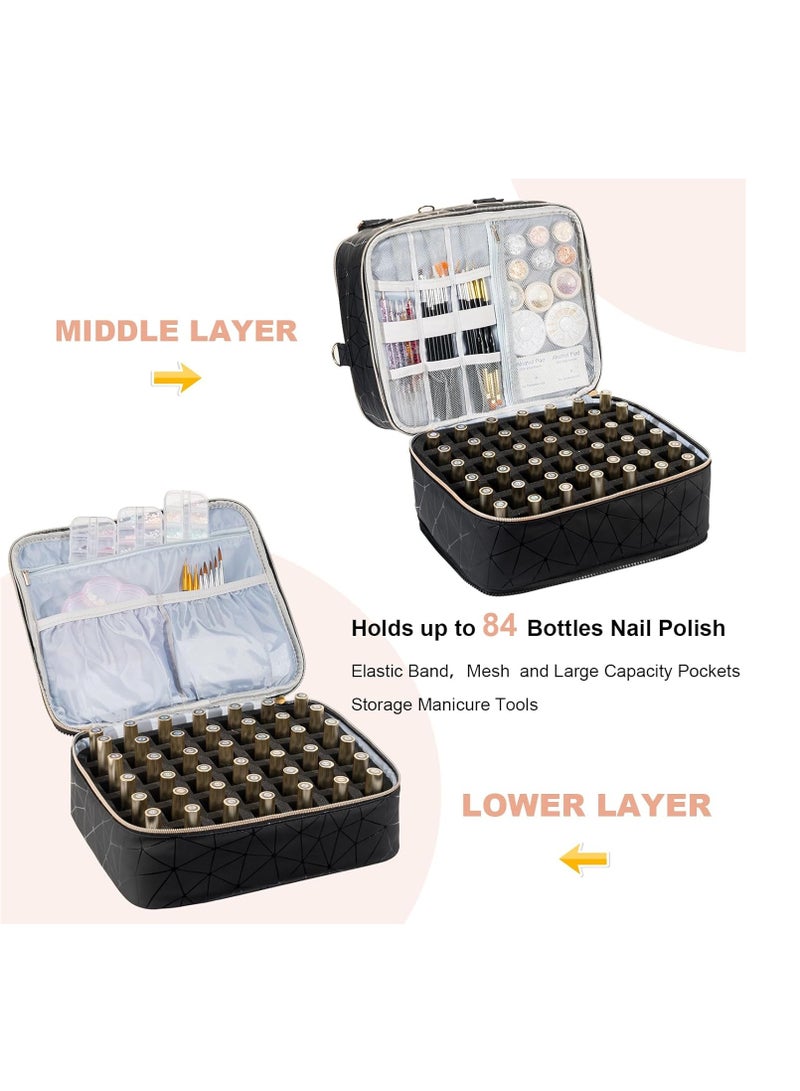 general Nail polish storage bag, can hold 84 bottles of nail polish and nail lights, gel nail polish storage bag and storage box - Image 3