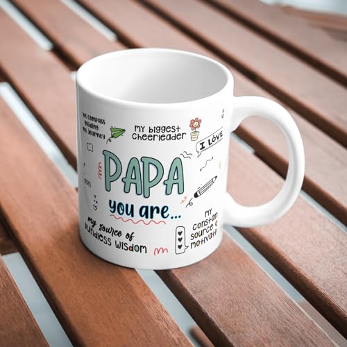 Gogirgit Ceramic Coffee Mug Collection for Dad, Fathers Day/Birthday Gift, 330ml, Microwave Safe (Papa Love Gratitude) - Image 5