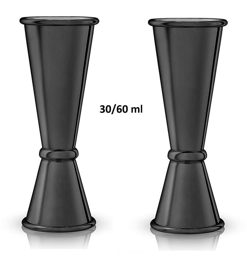 Dynore Stainless Steel Double Sided Black Japanese Peg Measure 30/60 ml- Set of 2 - Image 3