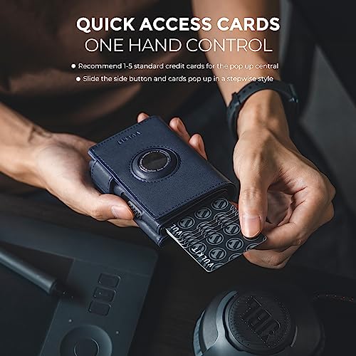 VULKIT محفظة فالكيت للرجال مع حامل آير تاج - محفظة قابلة للظهور مع حماية RFID - مصنوعة من جلد عالي الجودة - محفظة نقدية وبطاقات ائتمان - محفظة بسيطة للرجال (آير تاج غير مشمول)  - Image 2