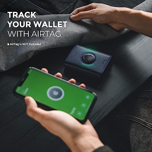 VULKIT محفظة فالكيت للرجال مع حامل آير تاج - محفظة قابلة للظهور مع حماية RFID - مصنوعة من جلد عالي الجودة - محفظة نقدية وبطاقات ائتمان - محفظة بسيطة للرجال (آير تاج غير مشمول)  - Image 4