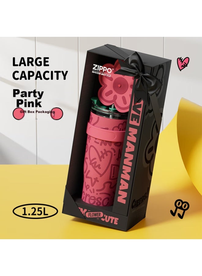 Zippo Insulated Mug, Large Capacity, Ice-cold Cup, Stainless Steel Water Bottle, Keeps Cold, Stylish Design, 1250ml - Image 1