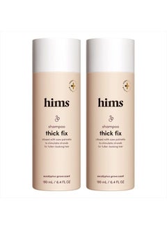 hims thick fix hair shampoo for thinning hair with saw palmetto to add volume and moisture, no parabens or sulfates, vegan and cruelty free, 2 pack, 6.4oz