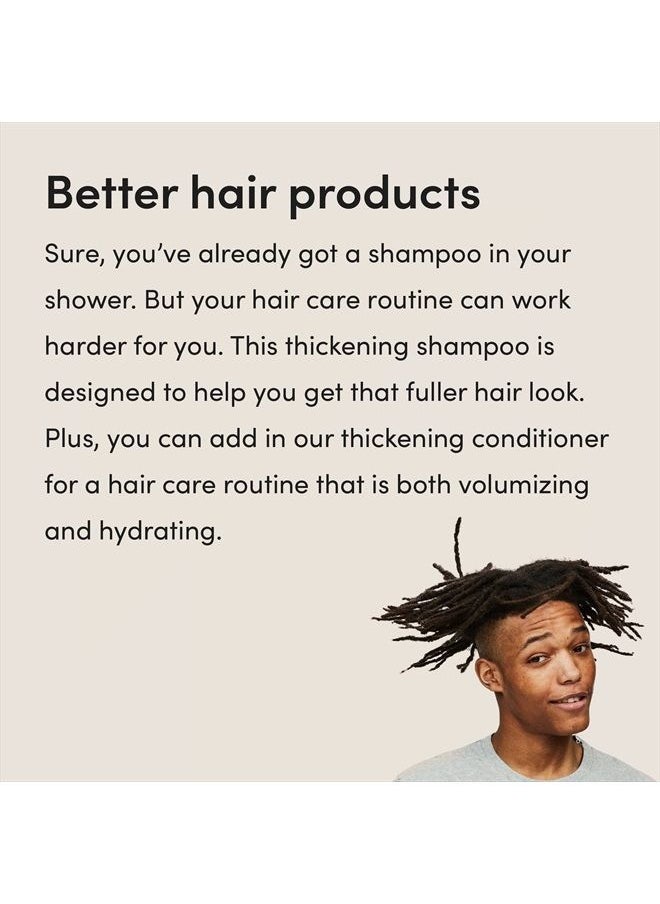 HIMS & HERS - hims thick fix hair shampoo for thinning hair with saw palmetto to add volume and moisture, no parabens or sulfates, vegan and cruelty free, 2 pack, 6.4oz - Image 1