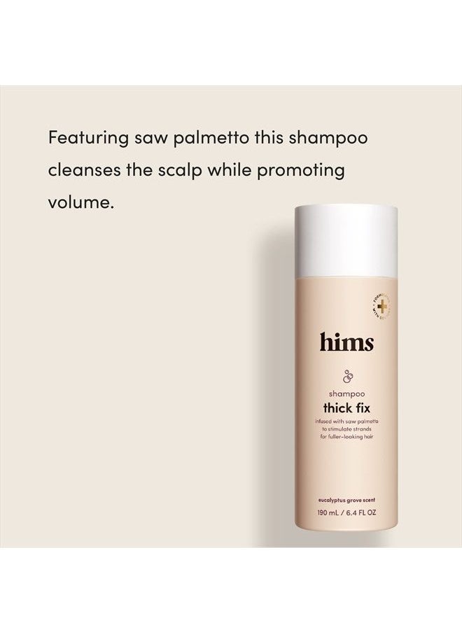 HIMS & HERS - hims thick fix hair shampoo for thinning hair with saw palmetto to add volume and moisture, no parabens or sulfates, vegan and cruelty free, 2 pack, 6.4oz - Image 1
