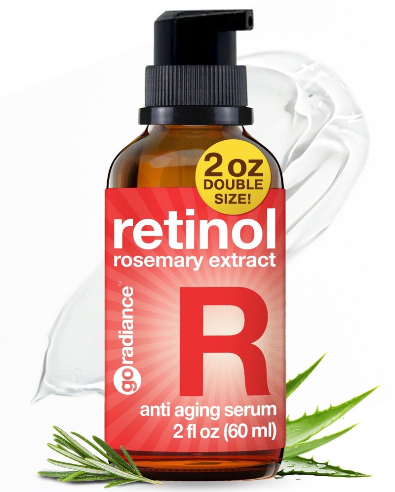 Go Radiance 2X BIGGER 2OZ, Go Radiance 1% Retinol Serum for Face, Dark Spot Remover for Face, Anti Aging Serum, Pure Retinol for Face, Retinol Cream for face w/Aloe Vera, Rosemary, Calendula Extract, Made in USA