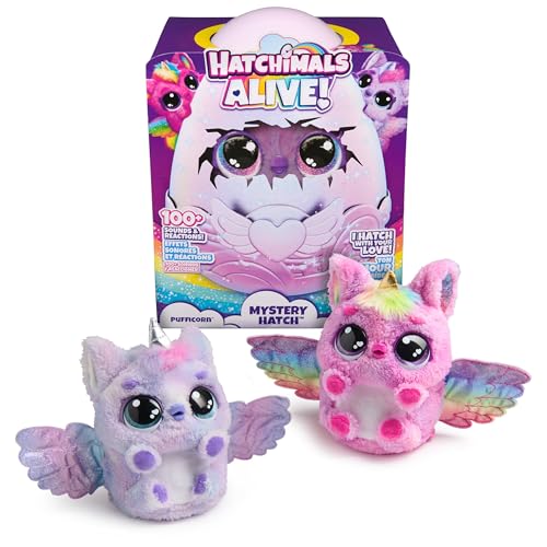 Hatchimals Alive Mystery Hatch Pufficorn Surprise Interactive Toy Egg with Mist Lights Sounds Styles May Vary Kids Toys for Girls Boys - Image 1