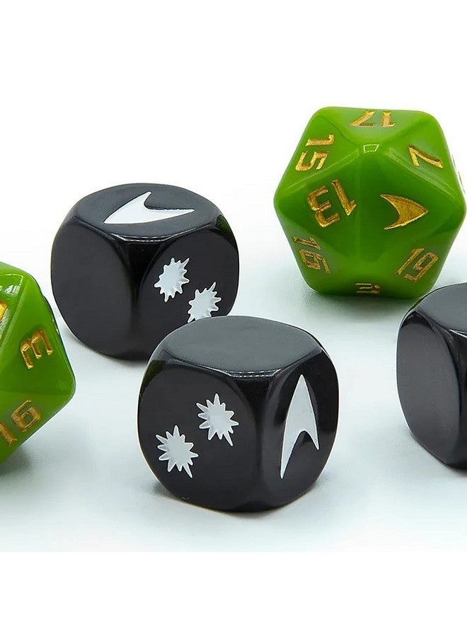 Modiphius Entertainment Star Trek Adventures: Captain Kirk's Tunic Dice - 6 Piece Roleplaying Dice Set, Green (MUH052045) - Image 5