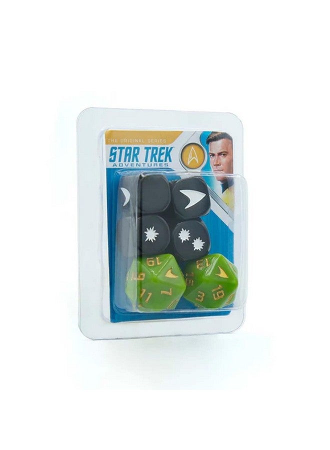 Modiphius Entertainment Star Trek Adventures: Captain Kirk's Tunic Dice - 6 Piece Roleplaying Dice Set, Green (MUH052045) - Image 1