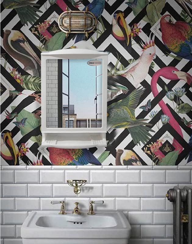 GRACE FINE WARE GRACE FINE WARE Bathroom Cabinet with Mirror Wall Mounted Storage Cabinet with Magnetic Door 4 Inner Shelve Stylish HeavyDuty Plastic Cabinet for Storage Above Washbasin  - Image 1