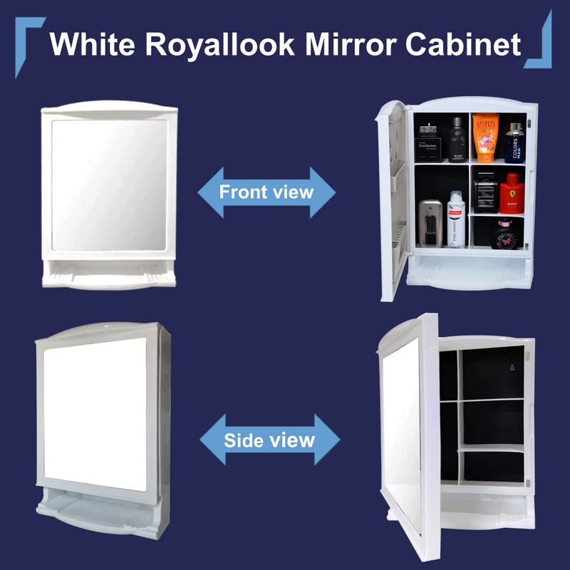 GRACE FINE WARE GRACE FINE WARE Bathroom Cabinet with Mirror Wall Mounted Storage Cabinet with Magnetic Door 4 Inner Shelve Stylish HeavyDuty Plastic Cabinet for Storage Above Washbasin  - Image 5