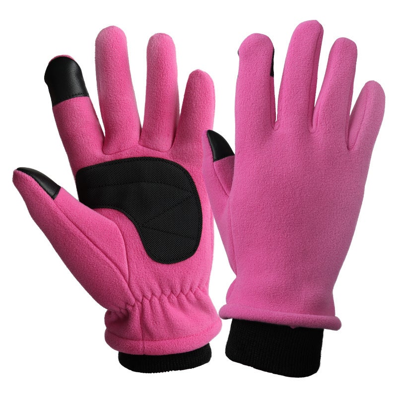 XL Pink Warm Windproof Touchscreen Gloves - Anti-Slip Grip for Winter Cycling & Outdoor Sports - Image 1
