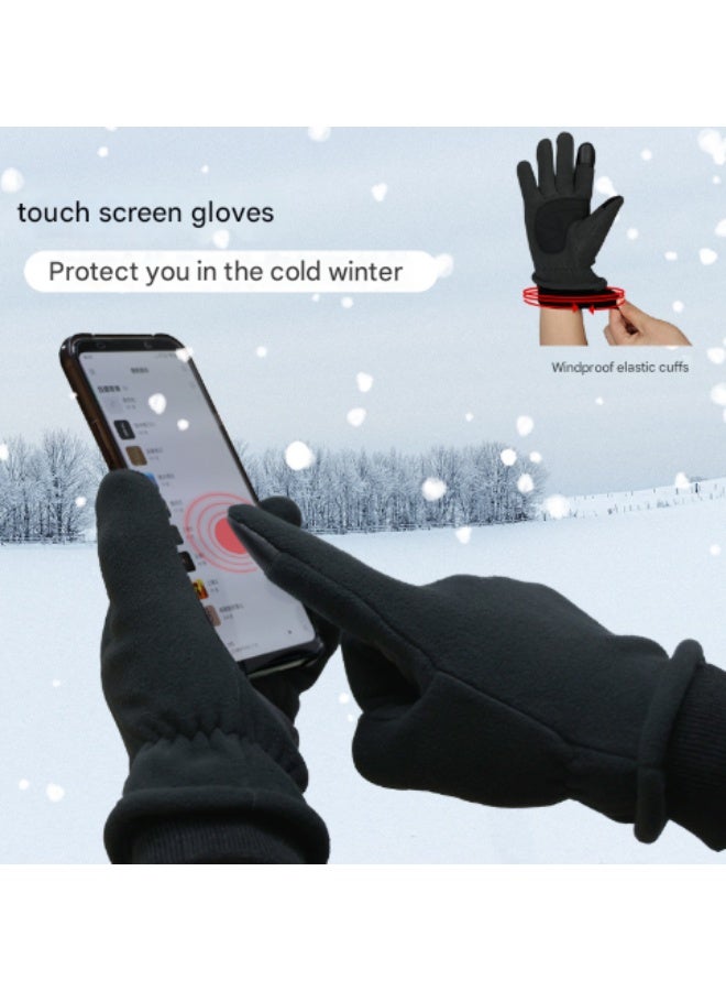 XL Pink Warm Windproof Touchscreen Gloves - Anti-Slip Grip for Winter Cycling & Outdoor Sports - Image 3