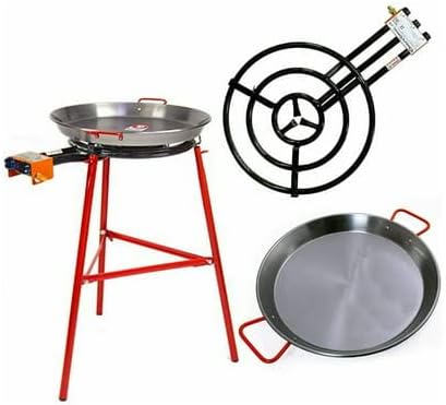 Garcima Garcima Ibiza Paella Pan Set with Burner 28Inch Carbon Steel Outdoor Pan and Reinforced Legs  - Image 1