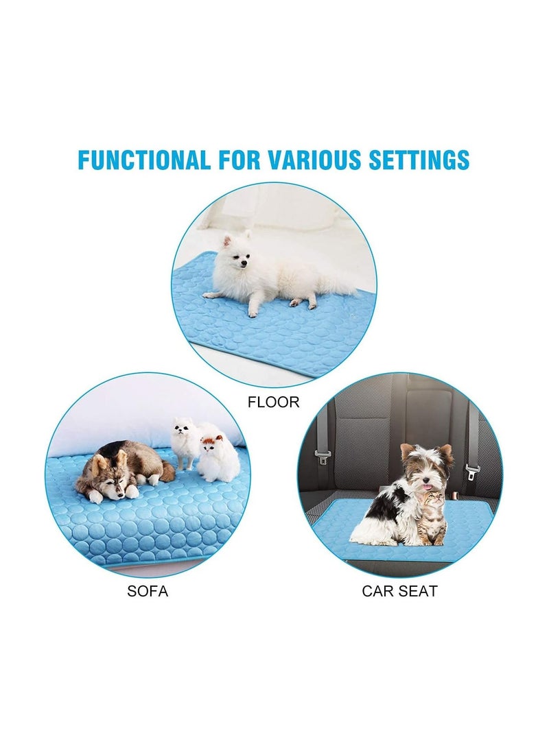 حصيرة تبريد للكلاب الأليفة، وسادة تبريد ذاتية للكلاب، بساط تبريد صيفي قابل للغسل من الحرير الجليدي للقطط وبيوت الكلاب والصناديق والأسرة - Image 4