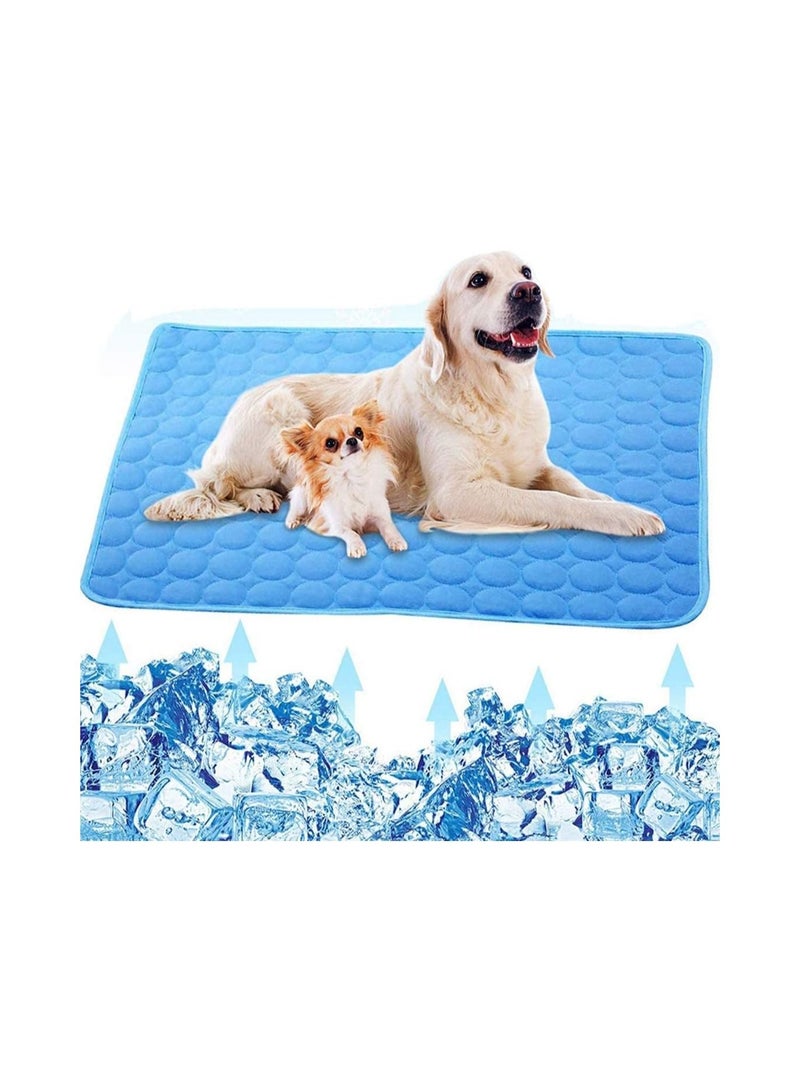 حصيرة تبريد للكلاب الأليفة، وسادة تبريد ذاتية للكلاب، بساط تبريد صيفي قابل للغسل من الحرير الجليدي للقطط وبيوت الكلاب والصناديق والأسرة - Image 1