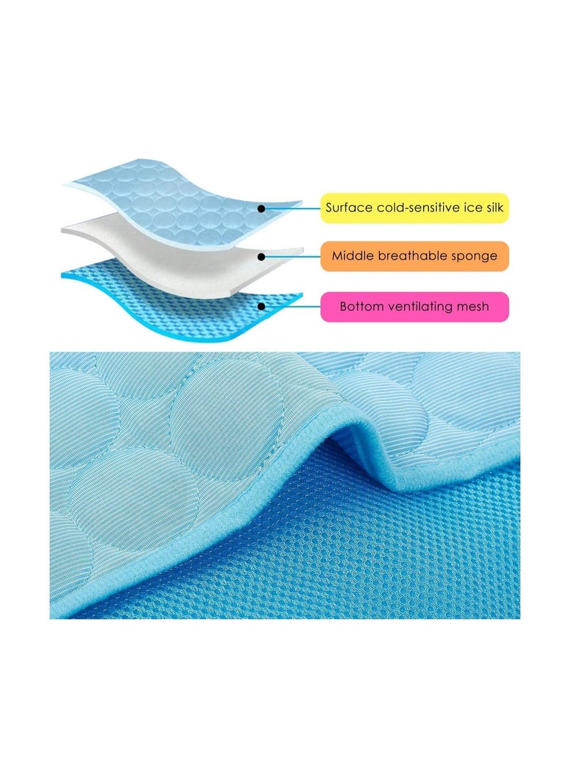 حصيرة تبريد للكلاب الأليفة، وسادة تبريد ذاتية للكلاب، بساط تبريد صيفي قابل للغسل من الحرير الجليدي للقطط وبيوت الكلاب والصناديق والأسرة - Image 3
