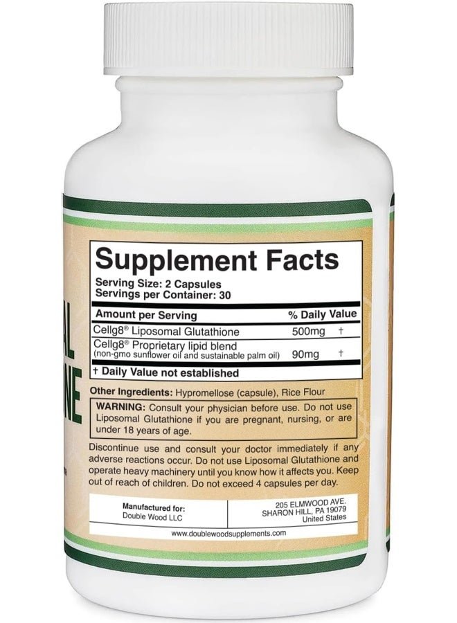 Double Wood Supplements Liposomal Glutathione Supplement 500mg per Serving, 60 Capsules - Image 4