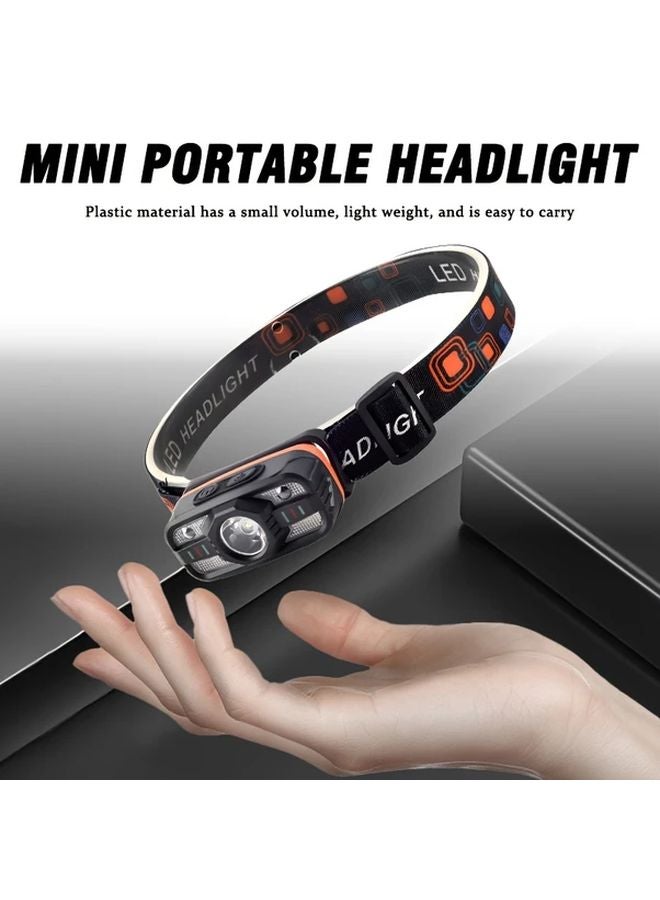 USB Rechargeable Motion Sensor LED Headlamp Hands Free Headlight 6 Modes Adjustable Lamp - Image 5
