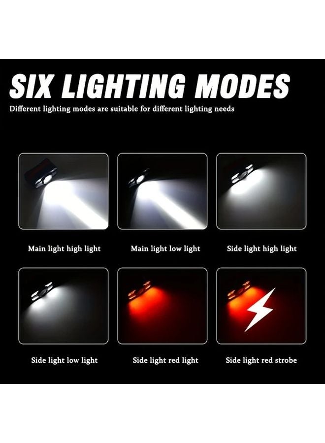 USB Rechargeable Motion Sensor LED Headlamp Hands Free Headlight 6 Modes Adjustable Lamp - Image 3