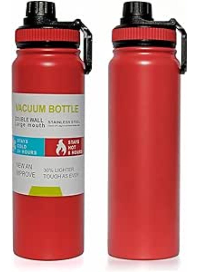 Desselan Sports Water Bottle – 26 Oz Leak-Proof Vacuum Insulated Stainless Steel Thermo Mug (Red) - Image 1