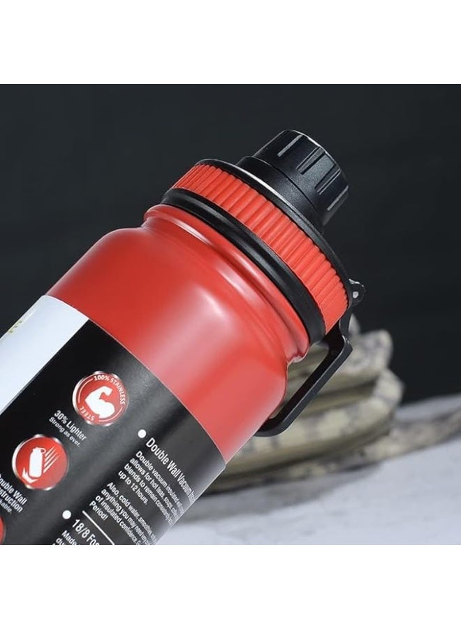 Desselan Sports Water Bottle – 26 Oz Leak-Proof Vacuum Insulated Stainless Steel Thermo Mug (Red) - Image 2