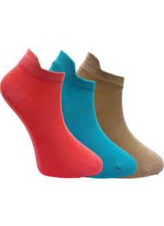 Buluş Organic 3-Pack Multicolored Special Heel Technology Viscose Women's Ankle Socks  - Image 2