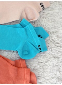 Buluş Organic 3-Pack Multicolored Special Heel Technology Viscose Women's Ankle Socks  - Image 5