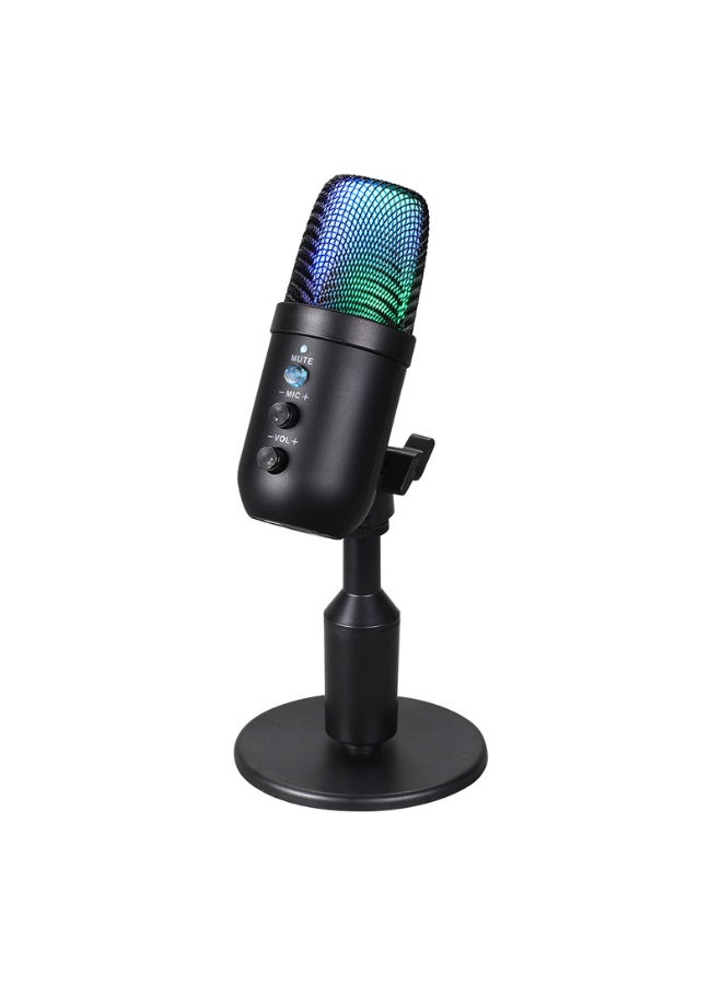 ميكروفون ZFSZ MU1000 الاحترافي المزود بتقنية RGB وواجهة USB - ميكروفون مخصص للألعاب المكتبية مزود بإضاءة متدرجة، والتحكم في مستوى الصوت، وزر كتم الصوت، وميزة المراقبة الصوتية، ومناسب للبث المباشر ويوتيوب والبودكاست - Image 1