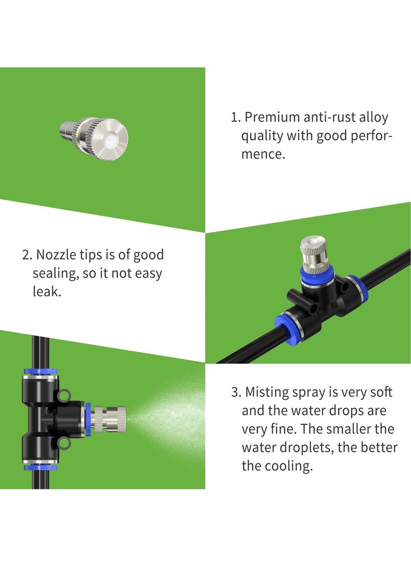 SYOSI 10PCS Misting Nozzles Mist Nozzle Tees for 6mm Tubing Orifice Nozzle for Patio Garden Greenhouse Trampoline and Outdoor Cooling System - Image 4