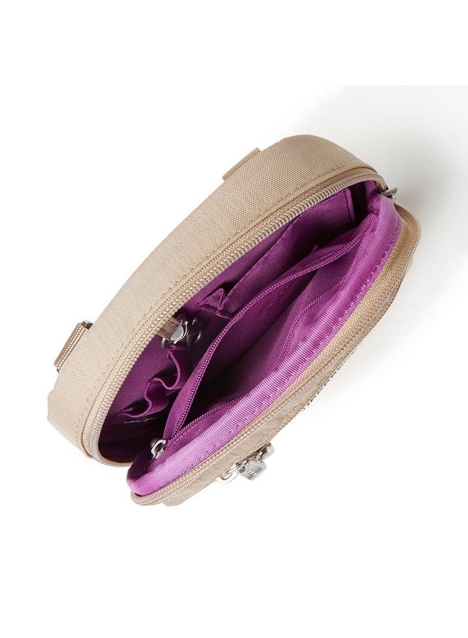 Baggallini Journey Crossbody Bags for Women 9x6" Small Lightweight Nylon Zipped Travel Safe Handbag Phone Passport Purse W/Rfid, Beach - Image 4