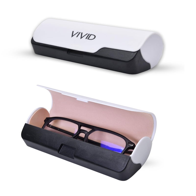 VIVID Vision Unisex Adult Lightweight Eyewear specs Case Cover | Protect Eye Glasses | Plastic | Spectacles | Cases | AP-442 | White-Black - Image 5