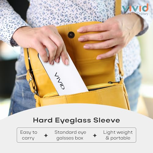 VIVID Vision Unisex Adult Lightweight Eyewear specs Case Cover | Protect Eye Glasses | Plastic | Spectacles | Cases | AP-442 | White-Black - Image 2