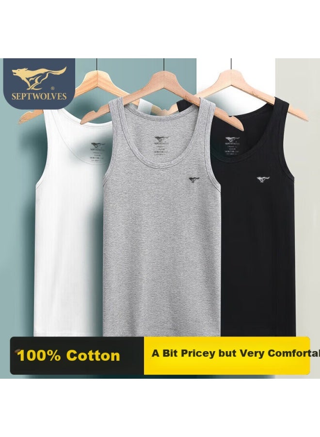 Septwolves Men's Cotton High Elasticity Crossbar Vest Sweat-absorbent Breathable Sports Base Vest - Image 2