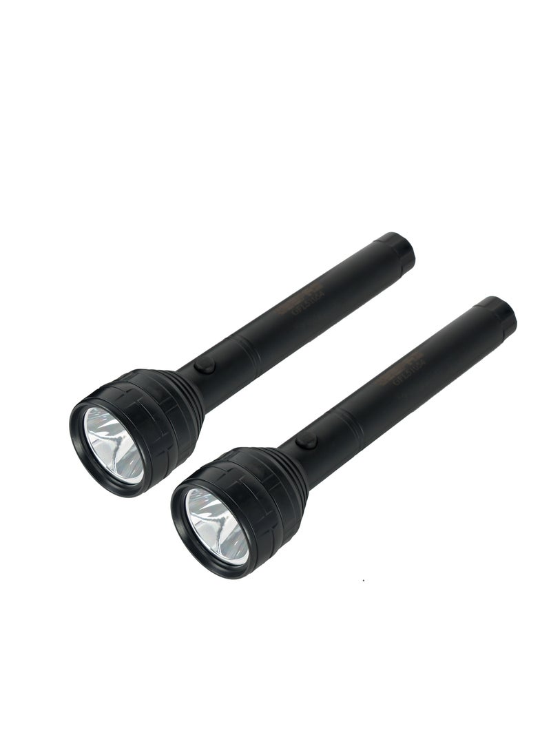 GEEPAS - مصباح يدوي LED قابل للشحن، USB قابل للشحن، GFL51053 | طقم 2 قطعة من المصباح | 8 ساعات عمل - Image 1