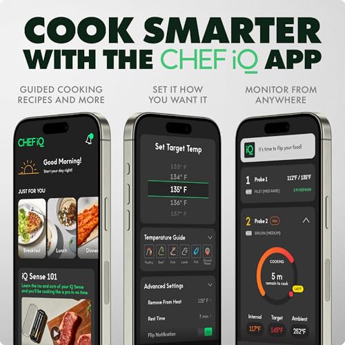 CHEF iQ Sense [2025 Model] | Smart Wireless Meat Thermometer | 3 Ultra-Thin Probes | WiFi Unlimited Range | 1000°F Heat Safe | 5 Sensors | BBQ, Grill, Oven, Smoker, Air Fryer | Gen3 - Image 4
