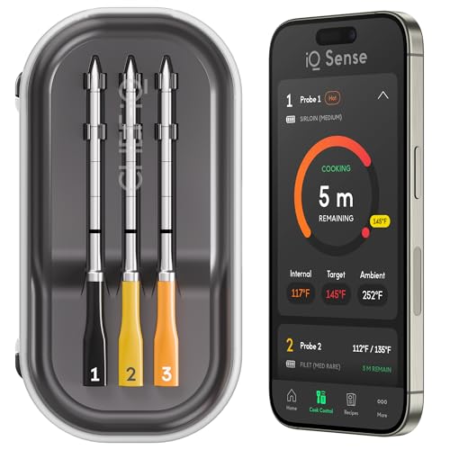 CHEF iQ Sense [2025 Model] | Smart Wireless Meat Thermometer | 3 Ultra-Thin Probes | WiFi Unlimited Range | 1000°F Heat Safe | 5 Sensors | BBQ, Grill, Oven, Smoker, Air Fryer | Gen3 - Image 1