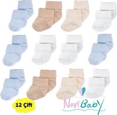نوفيبيبي 12 Pack Bamboo Newborn Baby Socks I New Boy I Girl Boy Baby Socks