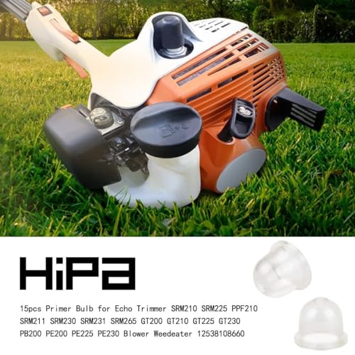 Hipa 12538108660 Primer Bulb for ECHO SRM225 SRM210 GT225 SRM211 SRM230 SRM231 SRM265 GT200 GT210 GT230 PPF210 PB200 PE200 PE225 PE230 String Trimmer Blower Weedeater (15Pcs) - Image 2