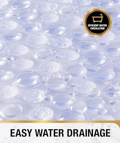 HITSLAM Bathtub Mat Non Slip, 27x15 Inch Bubble Oval Bath Tub Mat for Bathroom, Machine Washable Shower Mat with Suction Cups and Drain Holes, Clear - Image 4