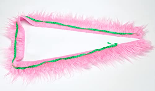 FOLGOS Shaggy Plush Faux Fur Fabric Precut Strips Fluffy Fuzzy Craft Fur for Gnomes Beard Hair Cosplay Costume Dwarf Decoration (Pink, 2x60 inch) - Image 3