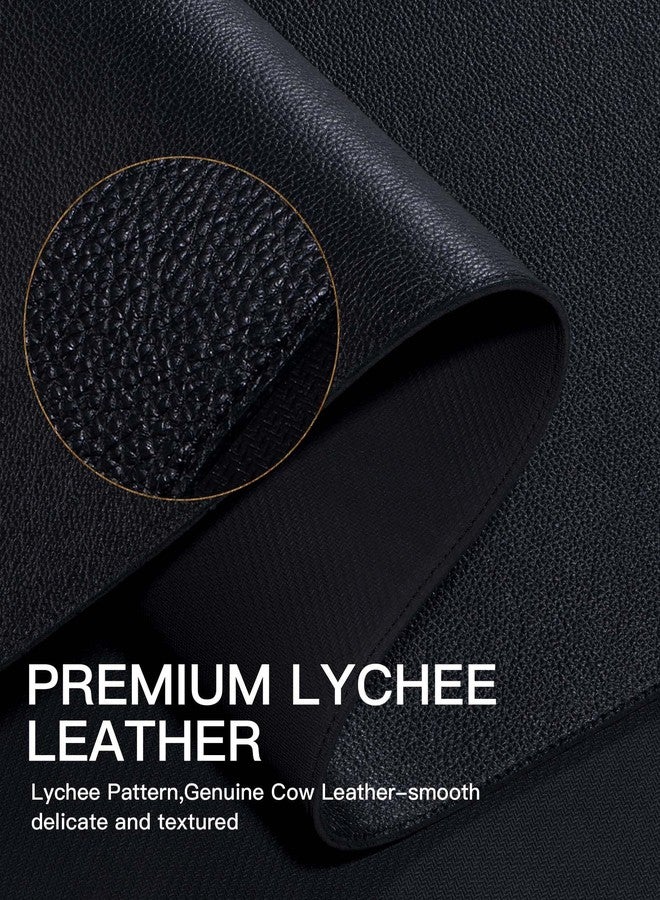 YSAGi Genuine Leather Desk Mat, 35.4"X17" Leather Desk Mat, Office Desk Pad, Thick Desk Pad with Stitched Line, Non-Slip Laptop Writing Pad with Rubber Base(Black, 35.4"X17") - Image 4