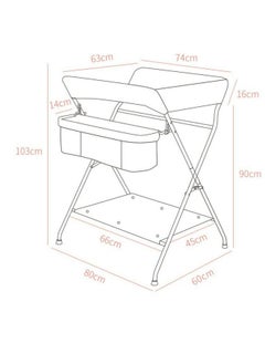GGEROU Foldable Baby Changing Table With Cabinets 2-in-1 Baby Care Table Bath Infant Clothes Drying Rack  - Image 2