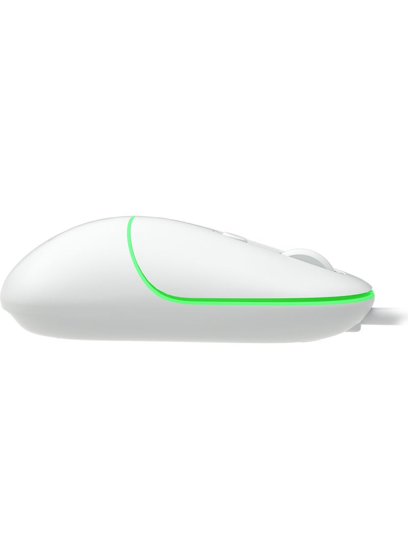 lecoo - Lenovo MS110 USB Wired RGB 2400DPI 4-Button Silent Click Optical Mouse White - Image 1